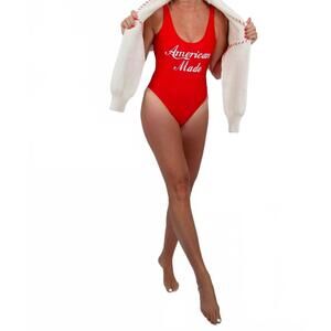 NEW RAVESUITS american made one piece swimsuit in red